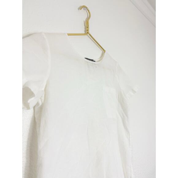 Theory Button Back Shirt Size XS Airy Cotton Lightweight Split Back Quiet Luxury - Picture 6 of 12